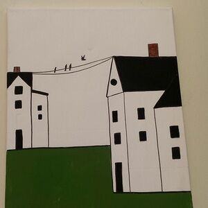 Art by me size 16 x20 Modern Art Canvas with Black and Green Accents